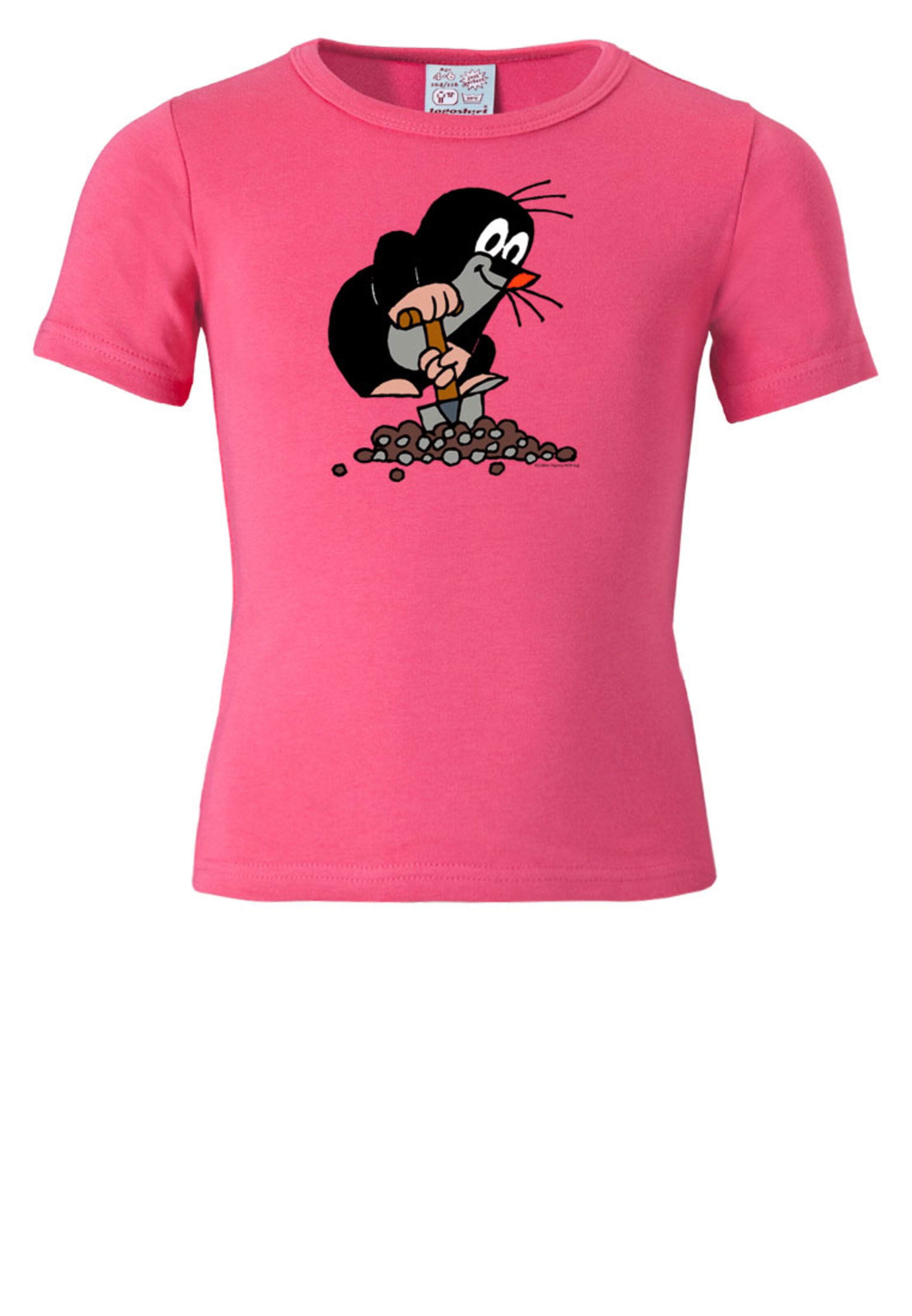 LOGOSHIRT Shirt 'Der kleine Maulwurf' in Pink: front