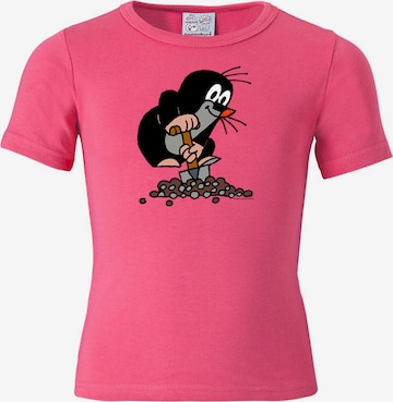 LOGOSHIRT T-Shirt 'Der kleine Maulwurf' in Pink: predná strana