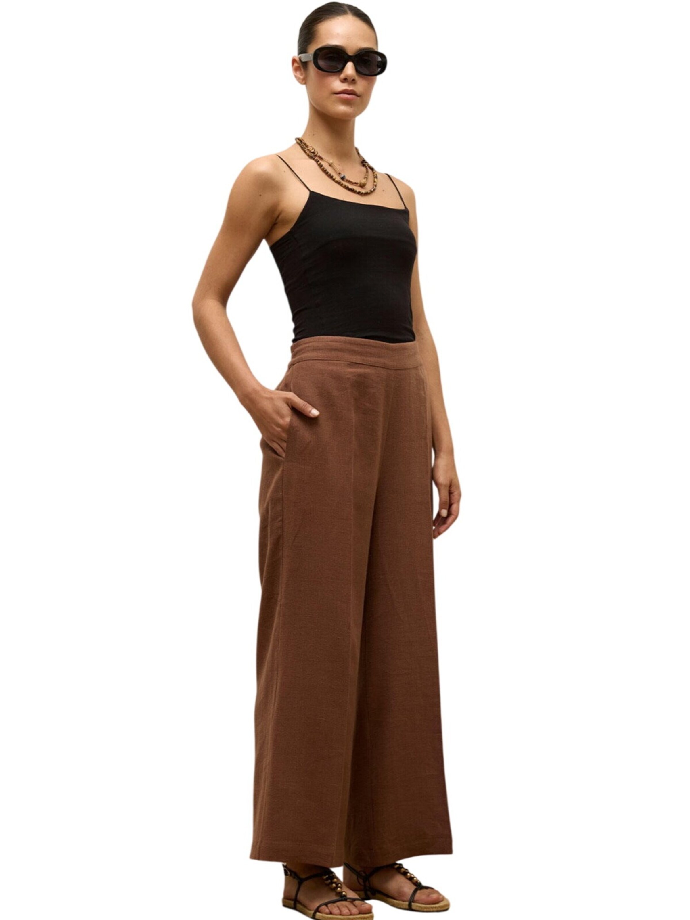 MANUKA Wide Leg Hose‌‌‌‌‌‌ in Braun