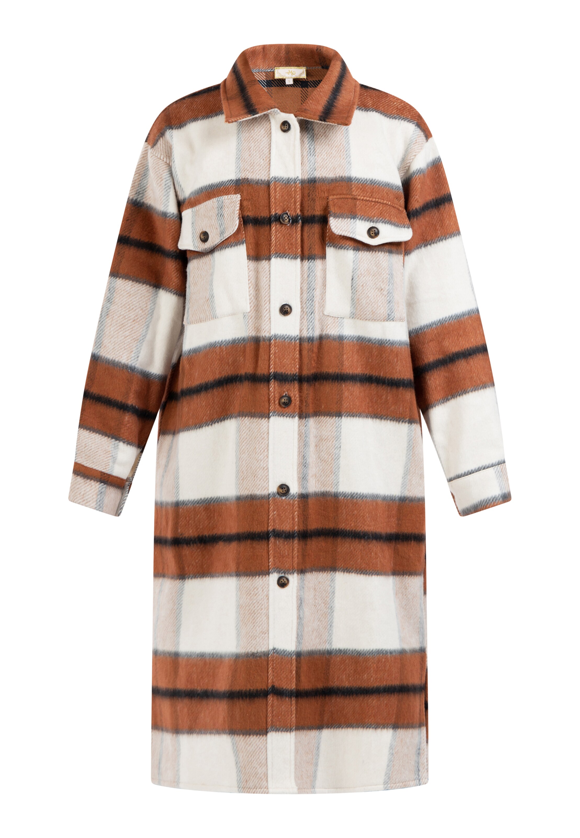 MYMO - Abrigo de entretiempo en marrón: frente