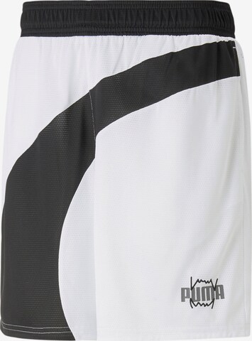 PUMA Loose fit Workout Pants in White: front