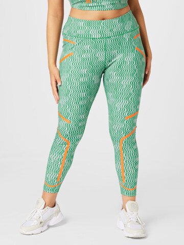 ADIDAS BY STELLA MCCARTNEY Skinny Workout Pants 'Truepurpose Printed' in Green: front