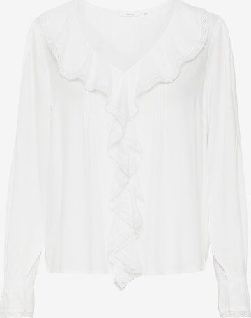 Cream Blouse 'Hania' in Wit: voorkant