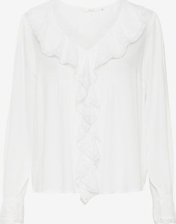 Cream Blouse 'Hania' in Wit: voorkant