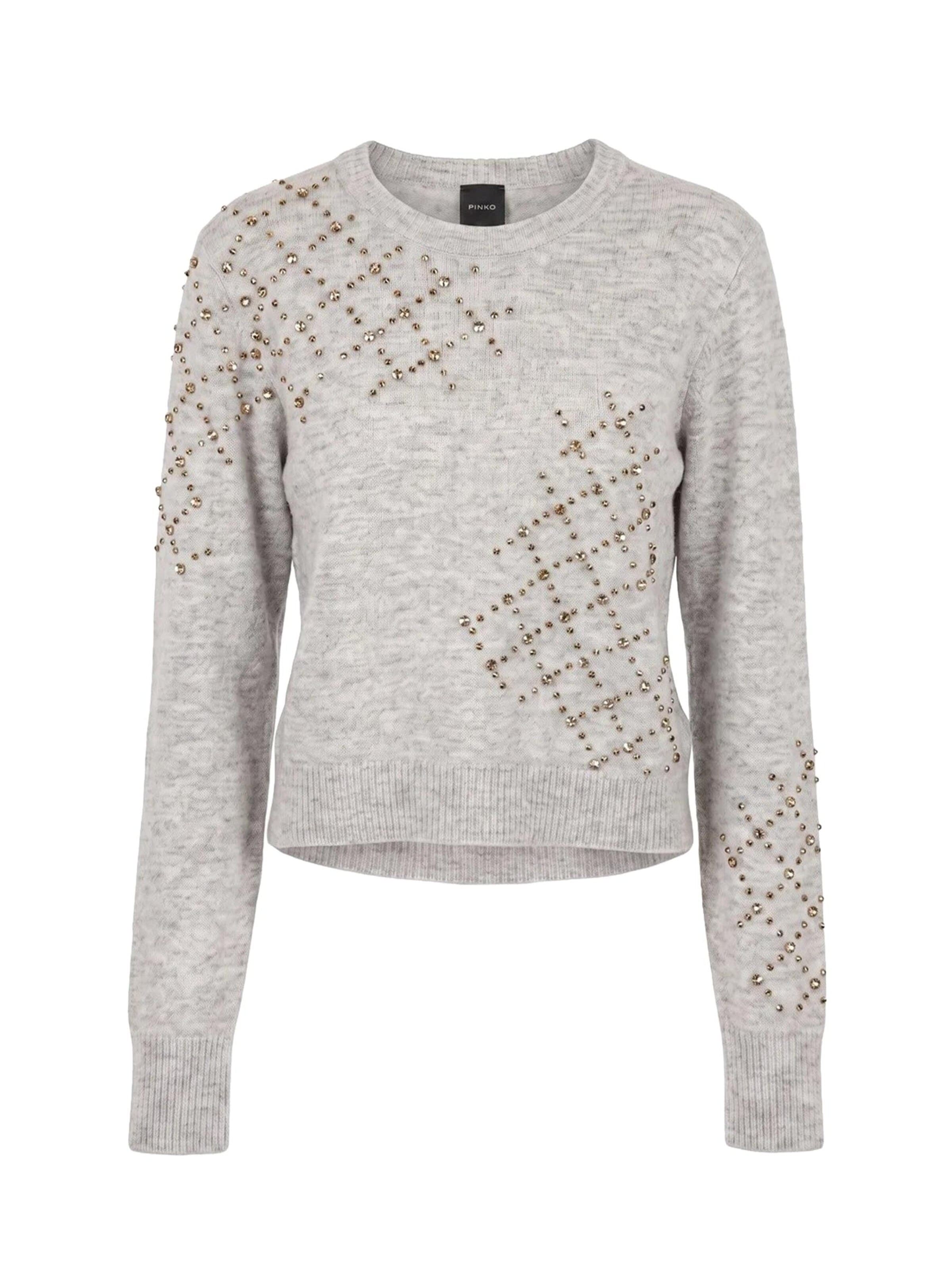 PINKO Sweter 'PINKO SALISBURGO MAGLIA HAIRY MIX STRETCH Maglieria' w kolorze szary: przód