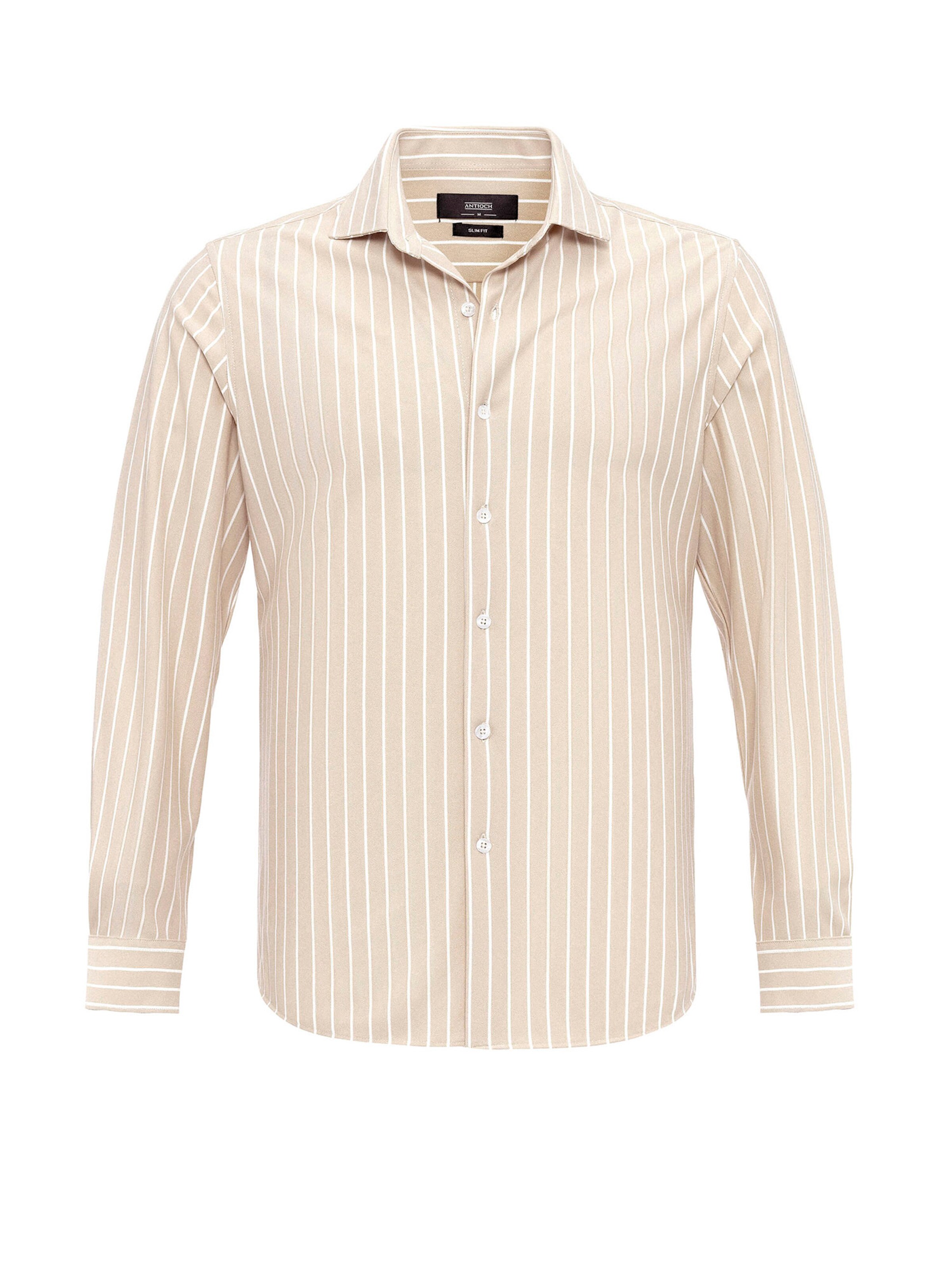 Antioch Regular fit Риза в бежово: отпред