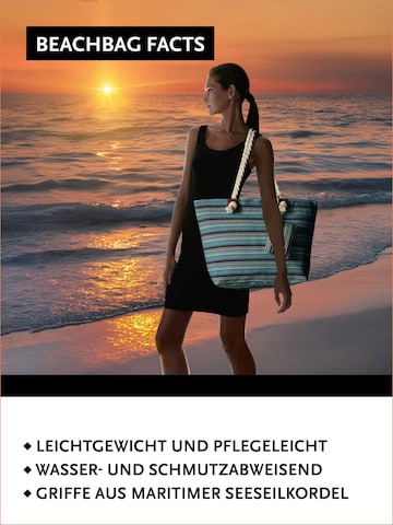 DonDon Beach Bag 'DonDon Strandtasche mit Reißverschluss Shopper Beach bag Badetasche - Paisley' in Blue: front