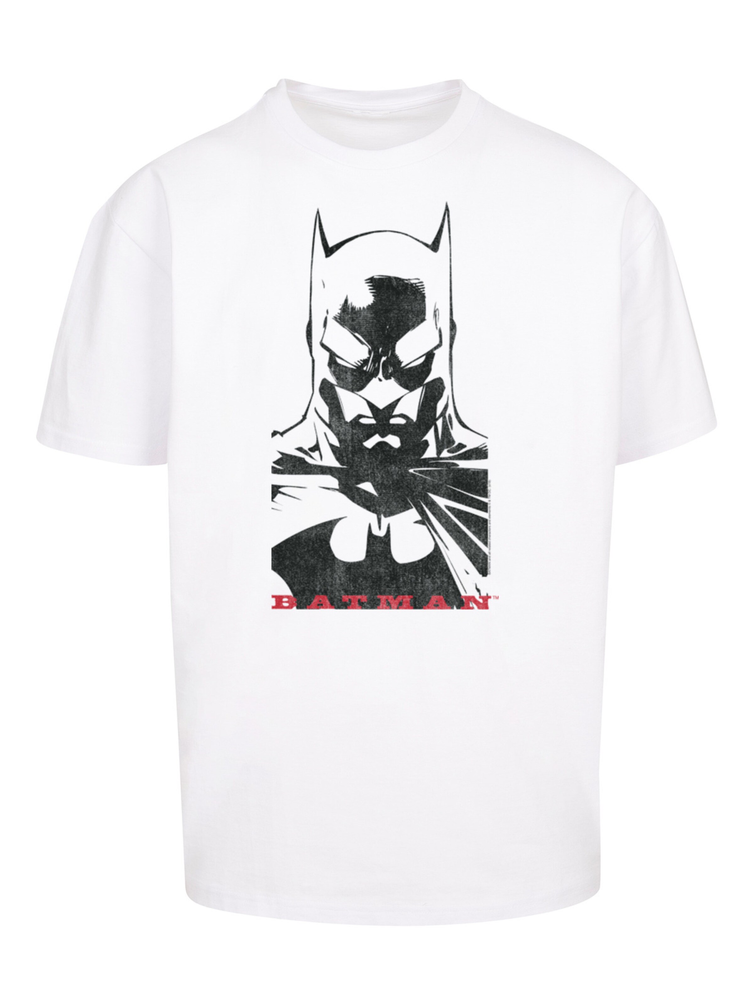 F4NT4STIC Shirt 'DC Comics Batman Solid Stare' in Wit: voorkant