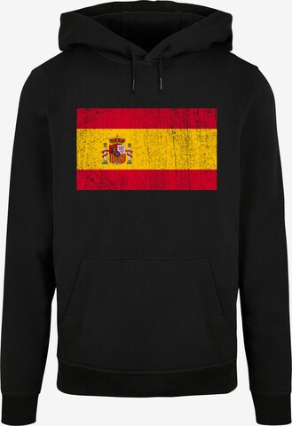 F4NT4STIC Sweatshirt 'Spain Spanien Flagge distressed' in Zwart: voorkant