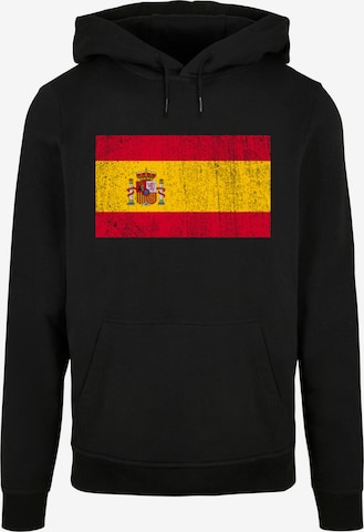 F4NT4STIC Sweatshirt 'Spain Spanien Flagge distressed' in Black: front