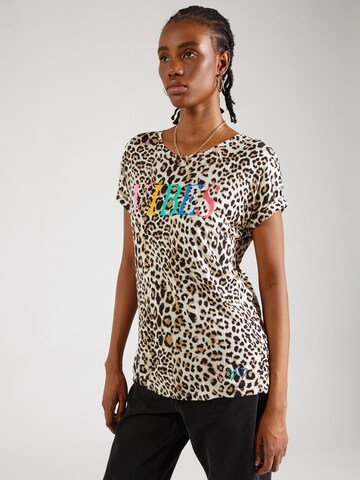 Key Largo T-Shirt 'VIBES' in Beige: Vorderseite