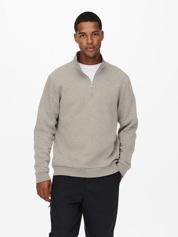Only & Sons Sweatshirt 'ONSCERES' in Beige: voorkant