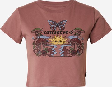 CONVERSE - Camisa 'BLOOMING' em castanho: frente