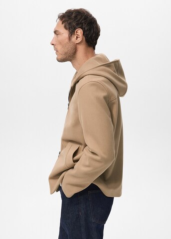 MANGO MAN Fleece Jacket 'Ted' in Beige