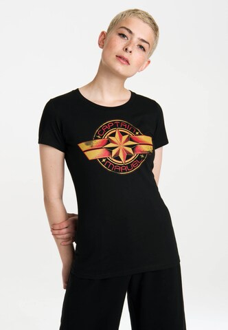 LOGOSHIRT T-Shirt 'Marvel Comics' in Schwarz: Vorderseite