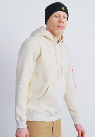 Sweat-shirt ALPHA INDUSTRIES en beige : devant
