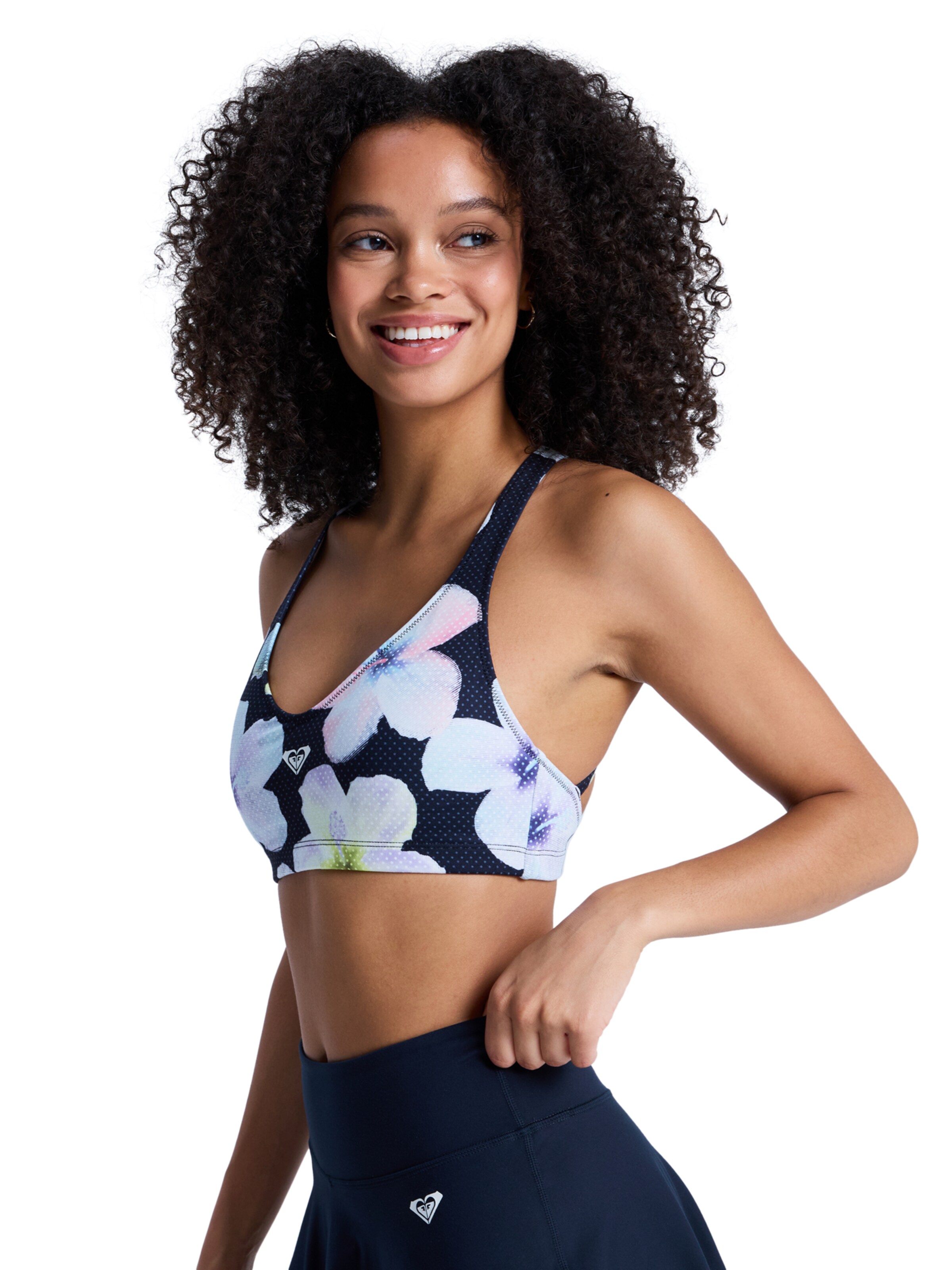 ROXY Bustier Sport-BH 'Heart Into It Pt' in Blau