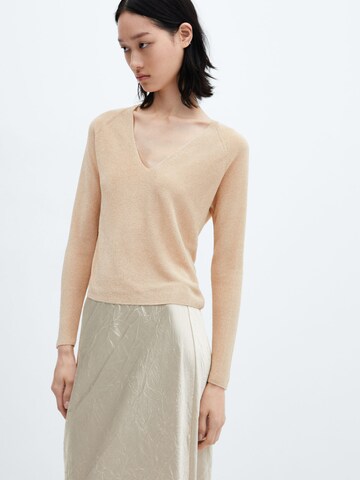 MANGO Trui 'Kling' in Beige: voorkant