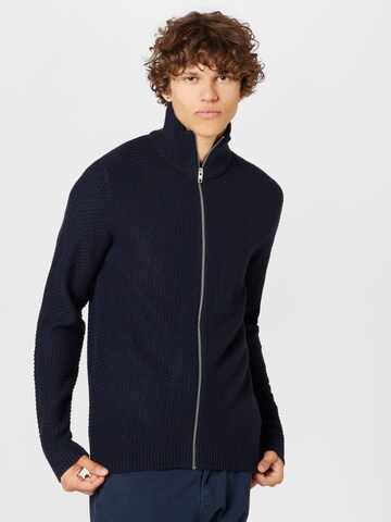 JACK & JONES Knit Cardigan 'DAMIAN' in Blue: front