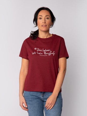 T-shirt 'Das Leben Ist Kein Ponyhof' Watapparel en rouge : devant