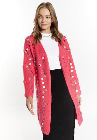 Cardigan IZIA en rose : devant