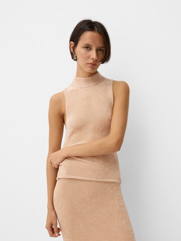 Pull-over Bershka en beige : devant