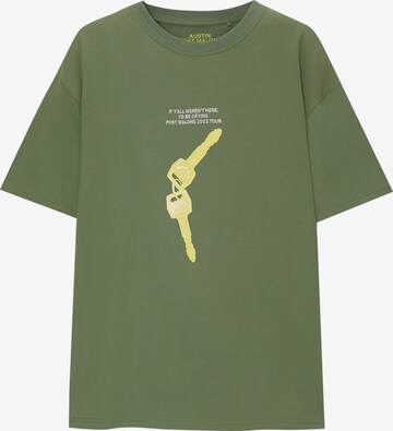 Maglietta 'MC POST MALONE' di Pull&Bear in verde: frontale