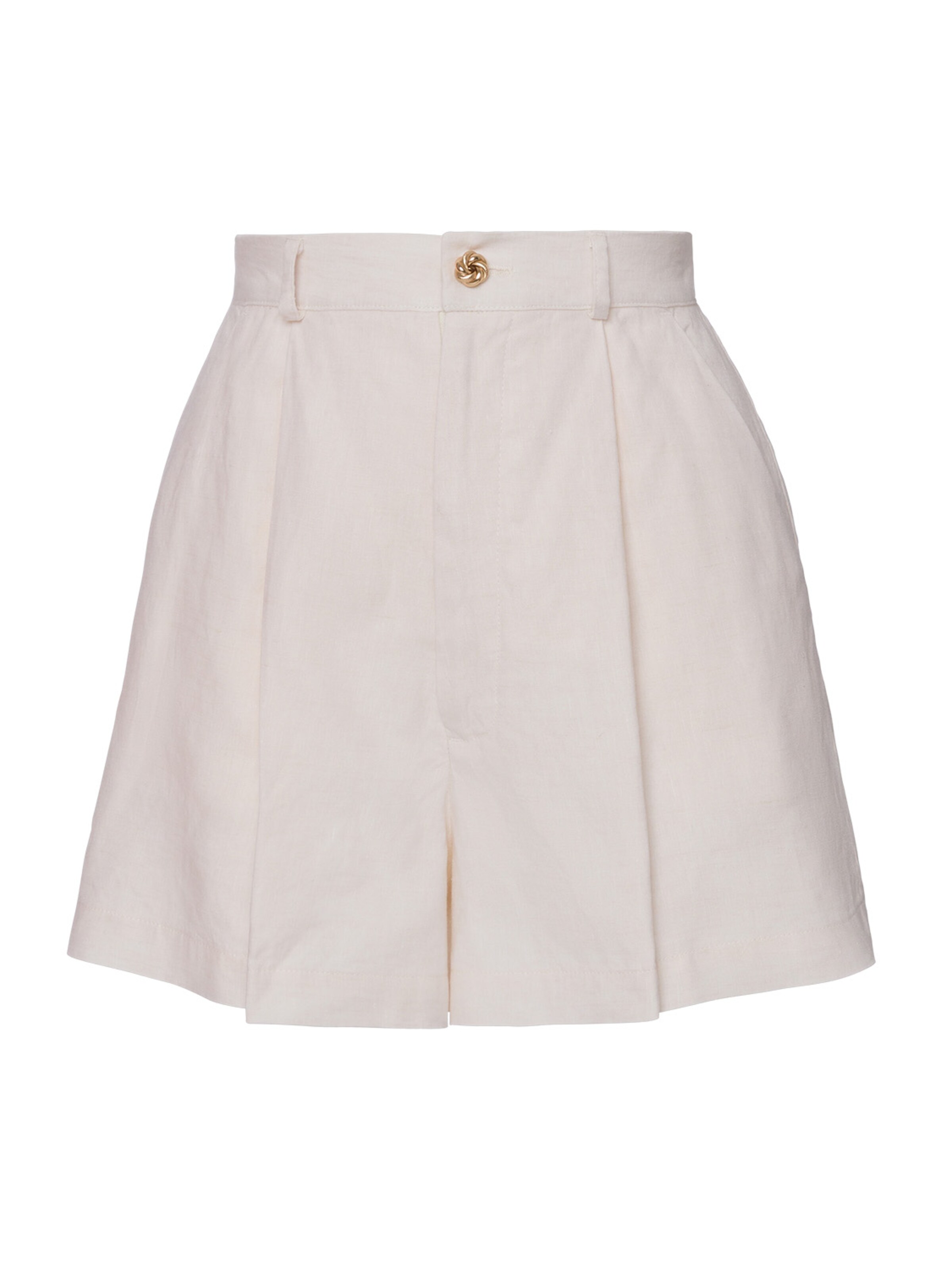 Anse Victorin Regular Pleat-Front Pants 'Mia' in Beige: front