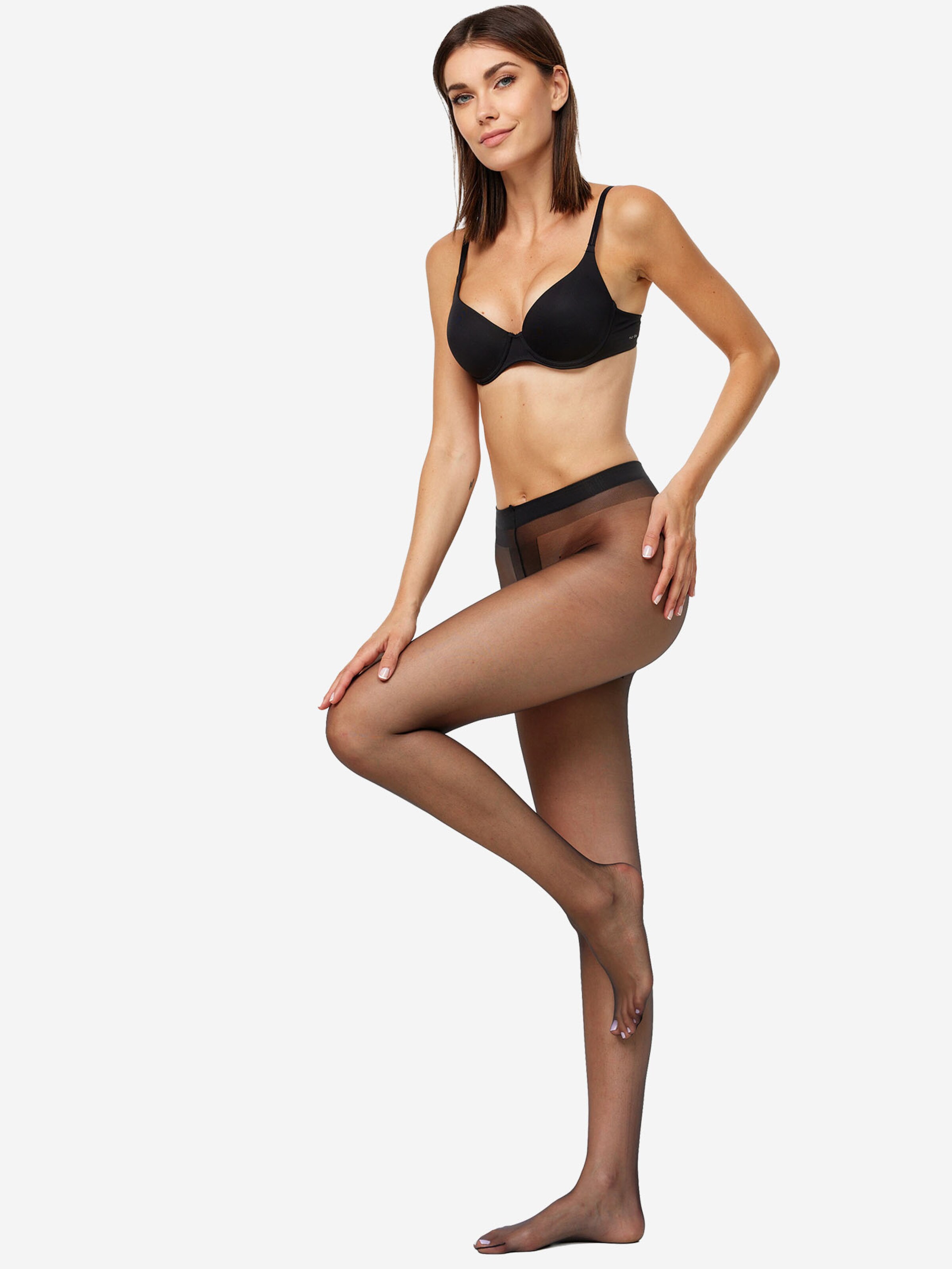 Nur Die Fine tights ' Transparent 15 DEN ' in Black
