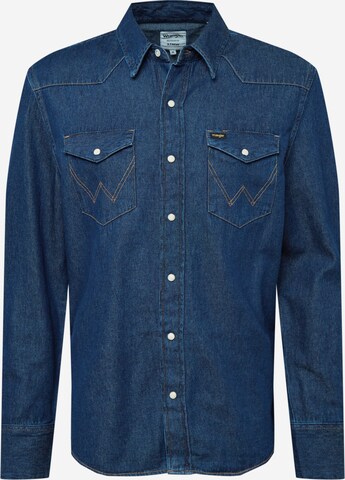 WRANGLER Regular Fit Hemd in Blau: predná strana