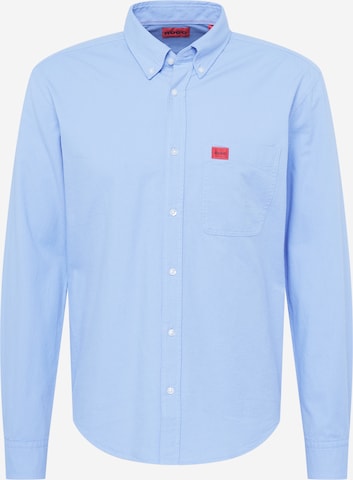HUGO Red Button Up Shirt 'Evito' in Blue: front