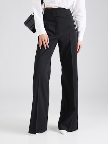 HUGO Red Wide leg Trousers with creases 'Himia' in Black: front