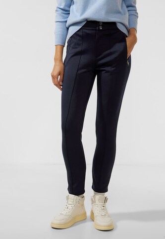 STREET ONE Slim fit Pleated Pants 'York' in Blue: front