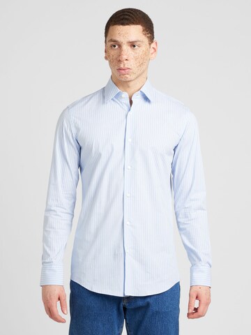 Coupe slim Chemise 'HANK' BOSS en bleu : devant