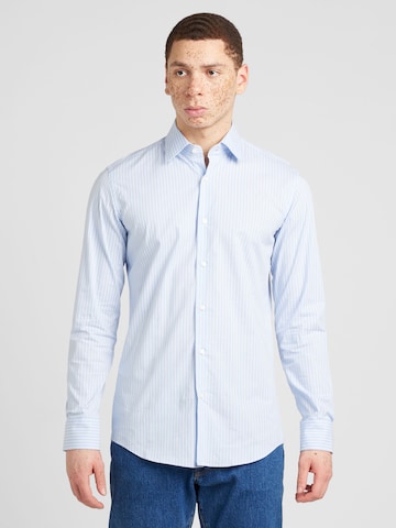 BOSS BlackSlim Fit Košulja 'HANK' - plava boja: prednji dio