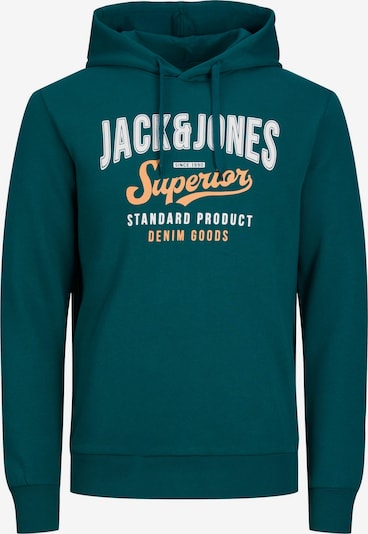 JACK & JONES Collegepaita koossa S värissä smaragdi / vaaleanoranssi / offwhite, Tuotenäkymä