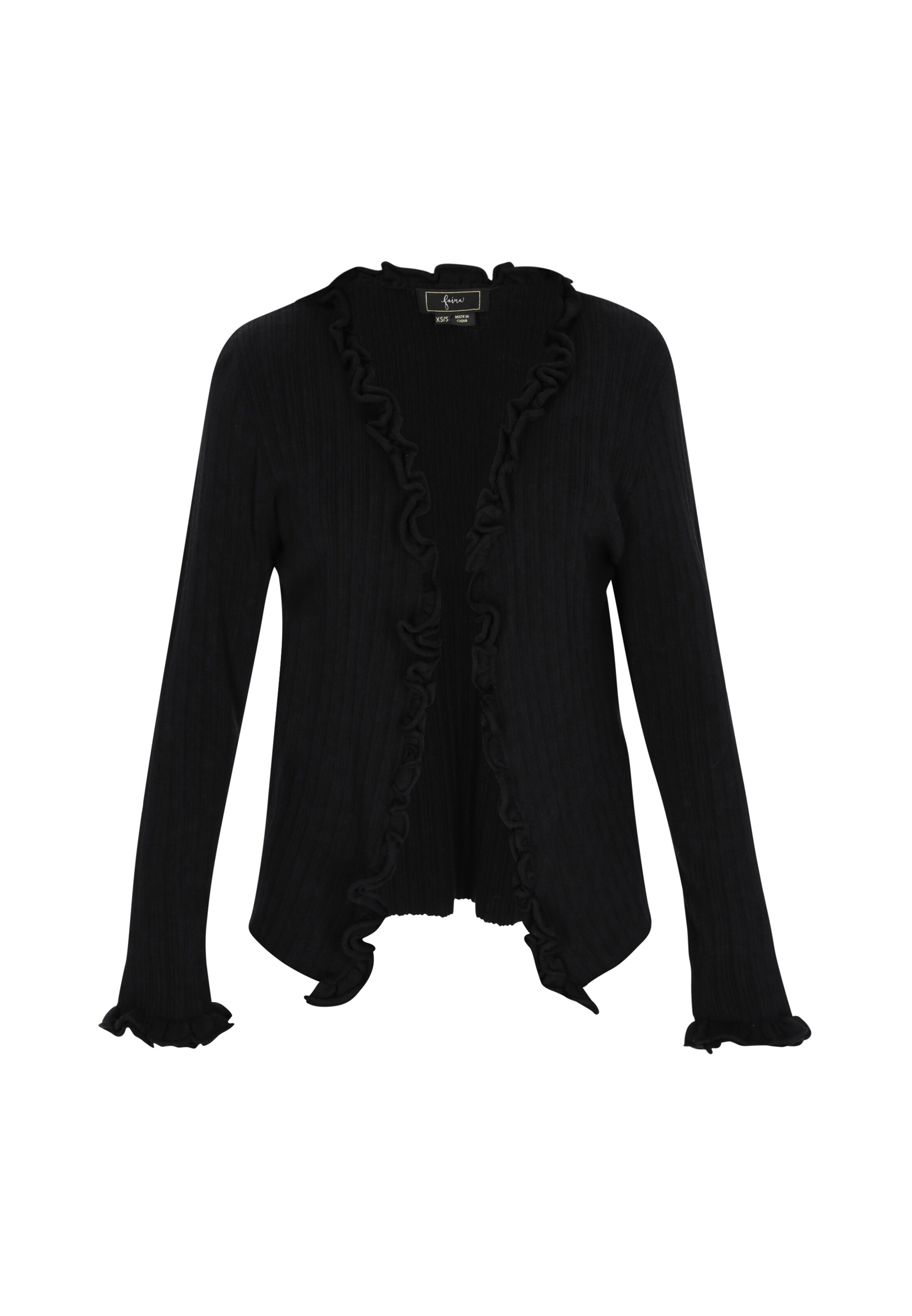 faina - Cárdigan en negro: frente