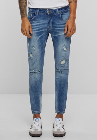 2Y Premium Skinny Jeans in Blauw: voorkant