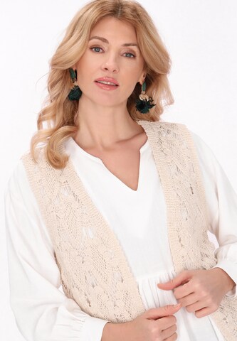 usha FESTIVAL Вязаная жилетка 'Fashion Look' в Бежевый