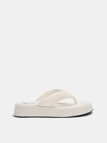Pull&Bear T-bar sandals in Beige