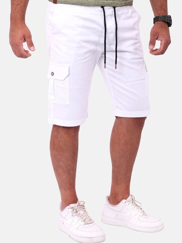 Reslad Regular Cargohose 'Shorts kurze Cargo-Shorts' in Weiß