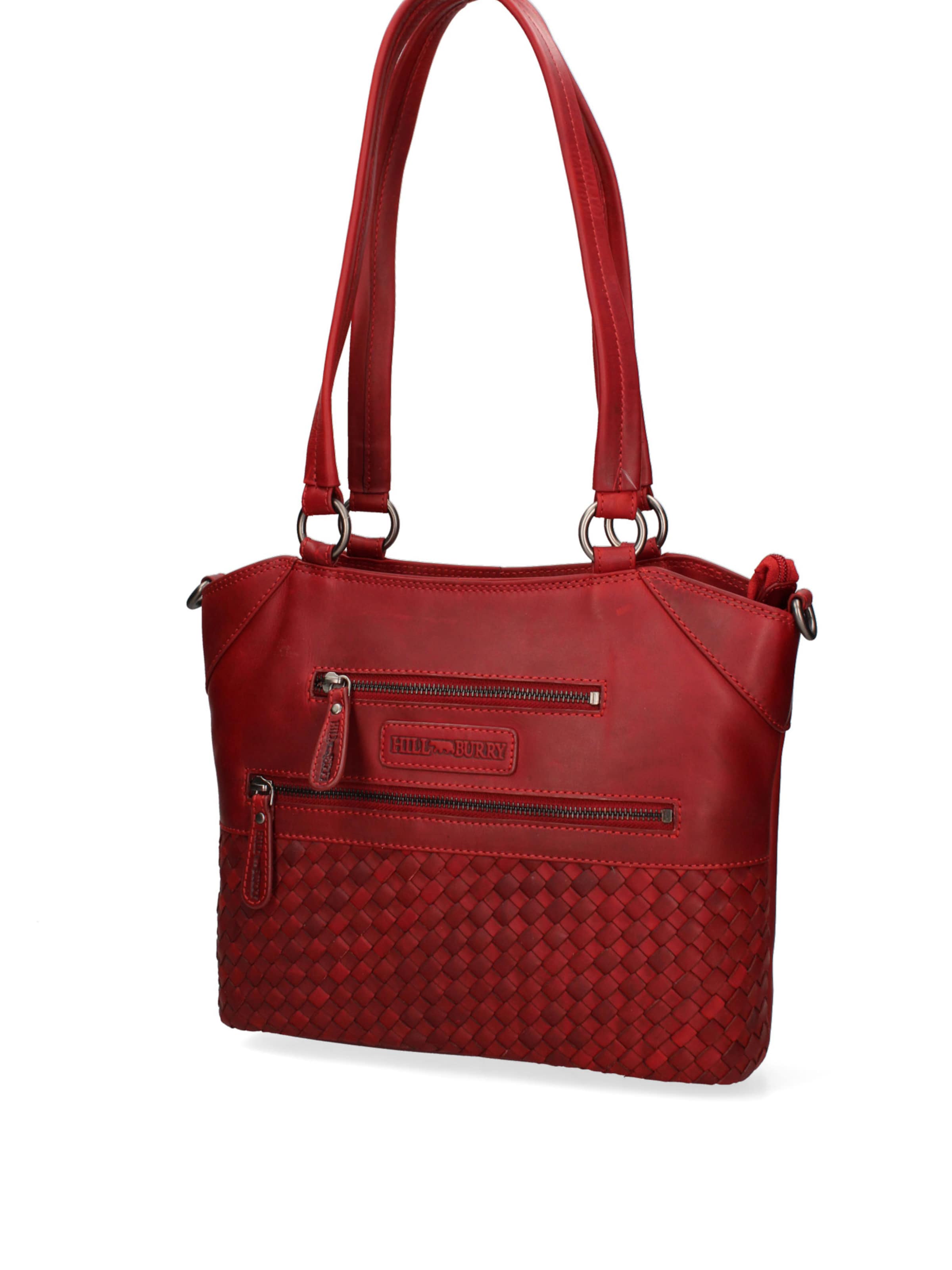 Borsa a spalla 'Borsa a Spalla Uomo Vera Pelle Vitello Ingrassata con Tracolla Regolabile 30x30 cm' di HILL BURRY in rosso
