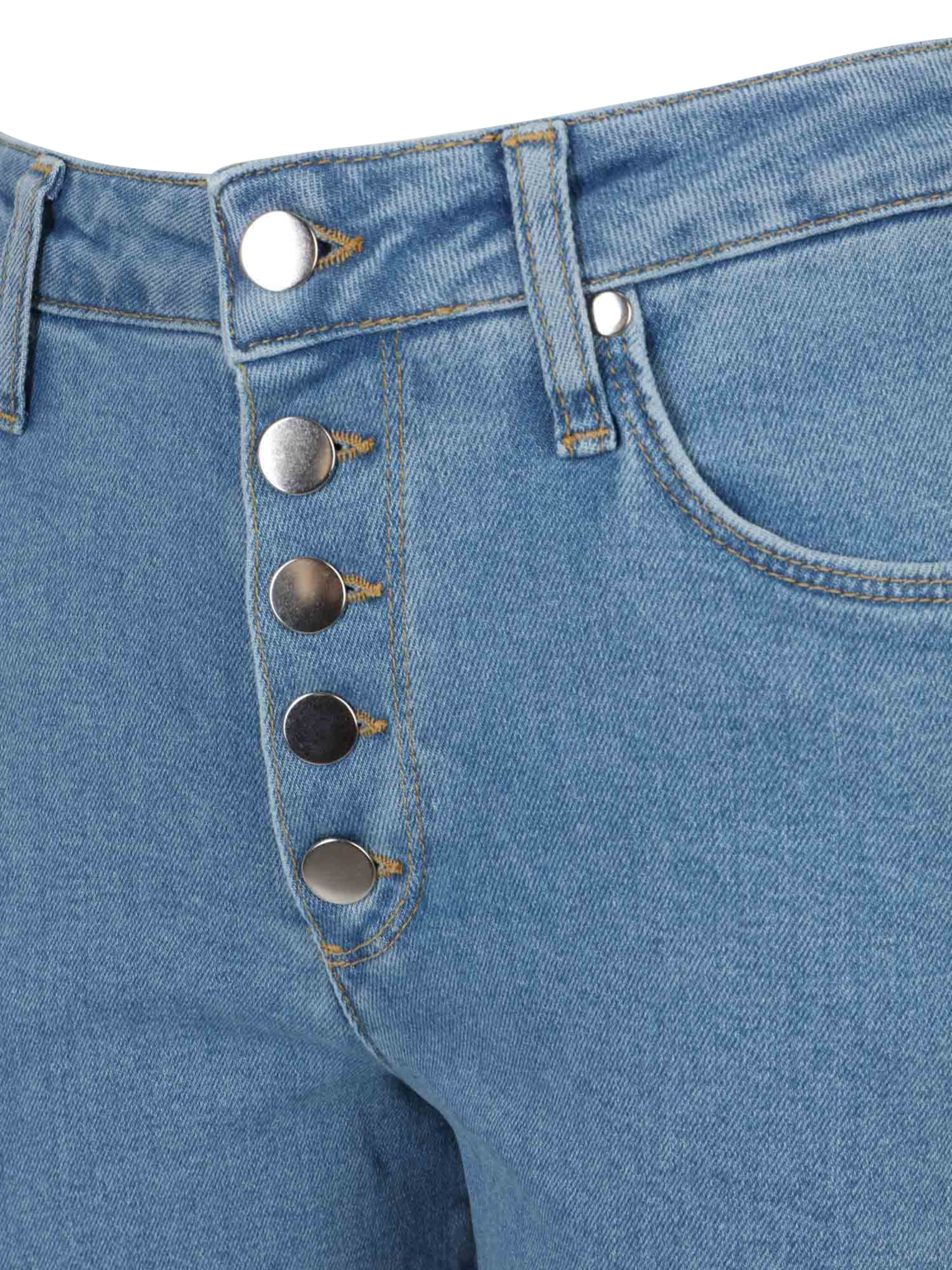 Dorothy Perkins Petite Široký strih Džínsy 'Petite Button Front Wide Leg Jeans' - Modrá