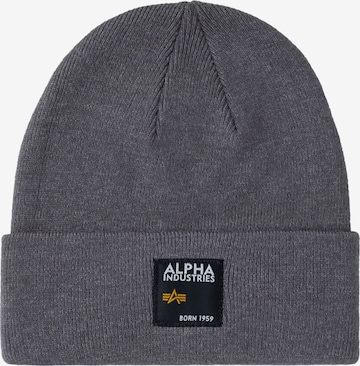 ALPHA INDUSTRIES Beanie in Grey: front