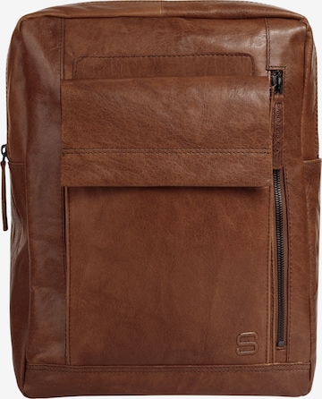Spikes & Sparrow Rucksack in Braun: Vorderseite