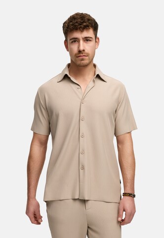 INDICODE JEANS Regular fit Overhemd 'Lamgo' in Beige: voorkant