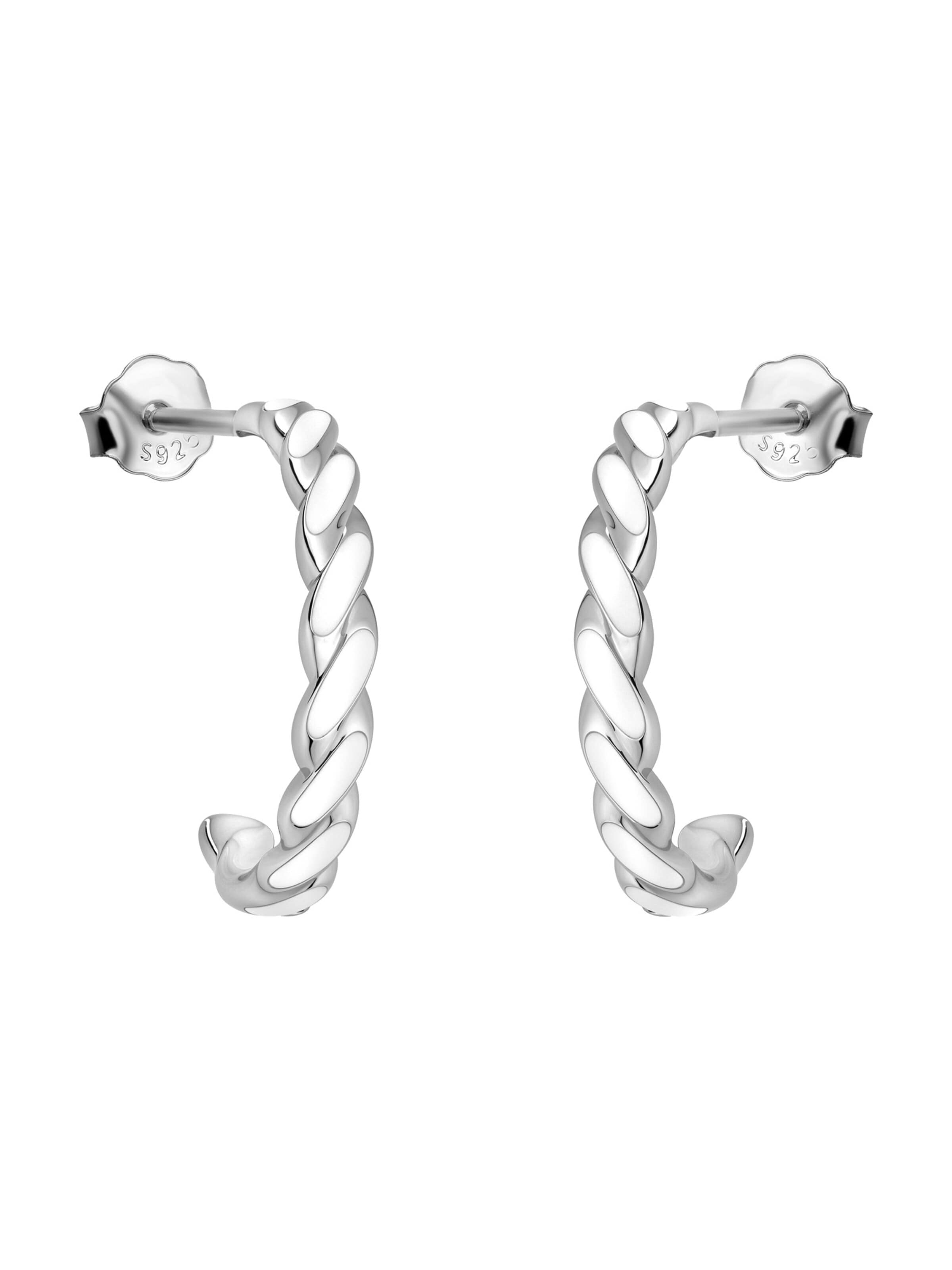 Sofia Milani Earrings 'Twisted Enaml' in Silver: front