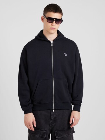 Abercrombie & Fitch Кофта на молнии в Черный: спереди