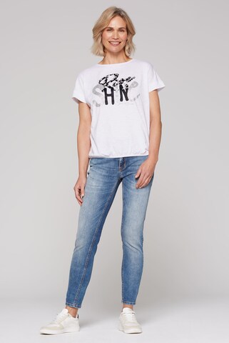 Soccx Ärmelloses Oversized-Shirt mit Gummizugsaum in Weiß