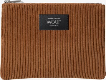 Wouf Cosmetic Bag 'Corduroy' in Brown: front
